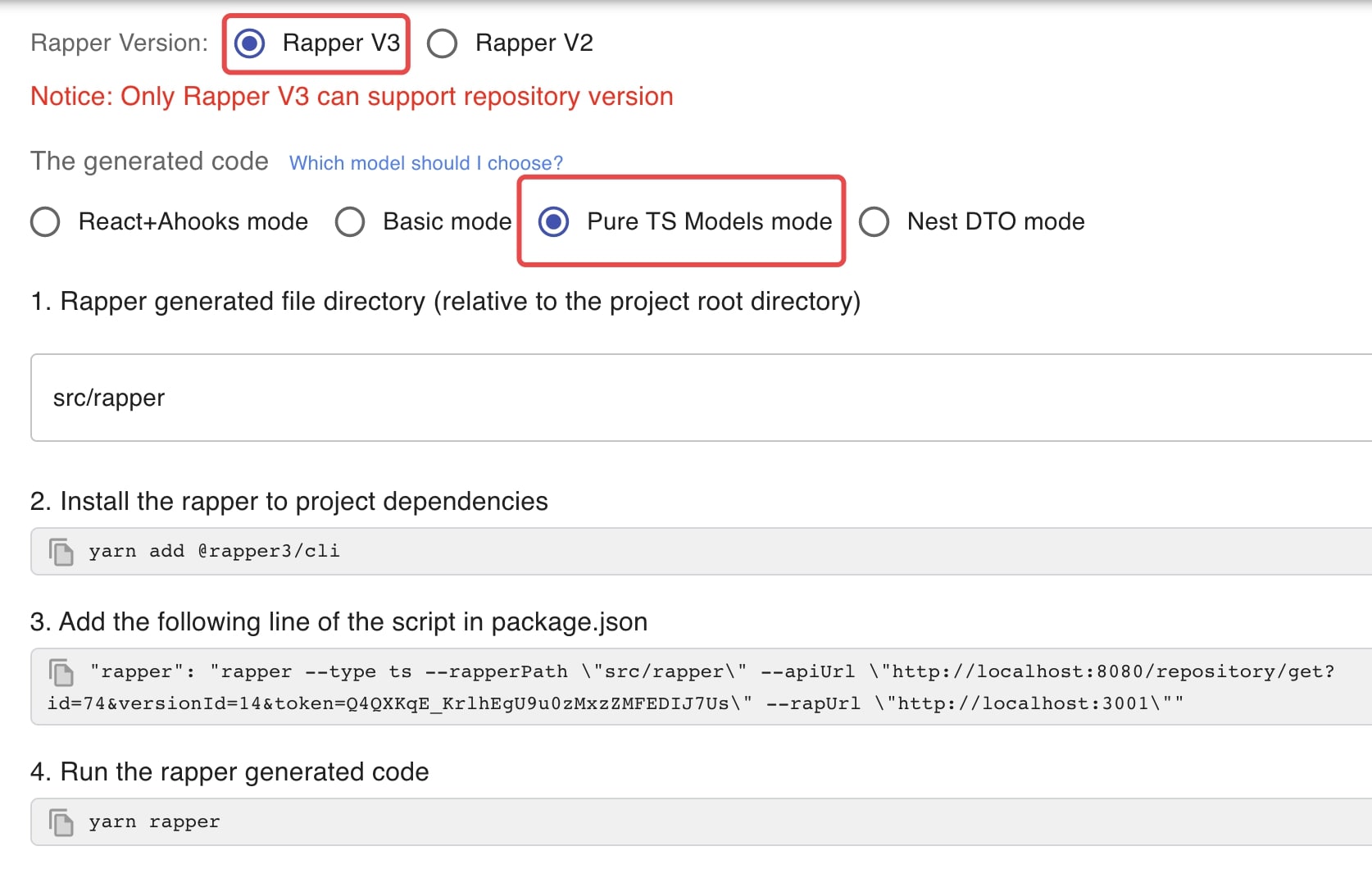 Pure TS Models - RAP